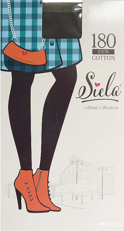 Колготки женские "Cotton", 180 Den, nero - Siela — фото N3