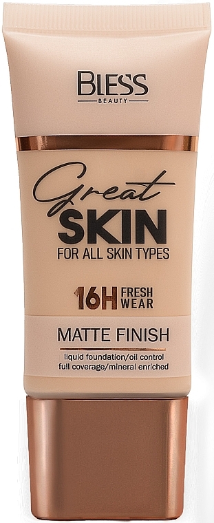 Матирующий тональный крем - Bless Beauty Matte Finish Great Skin — фото N1