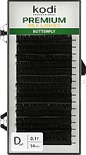 Парфумерія, косметика Накладні вії Butterfly Green D 0.10 (16 рядів: 14 мм) - Kodi Professional