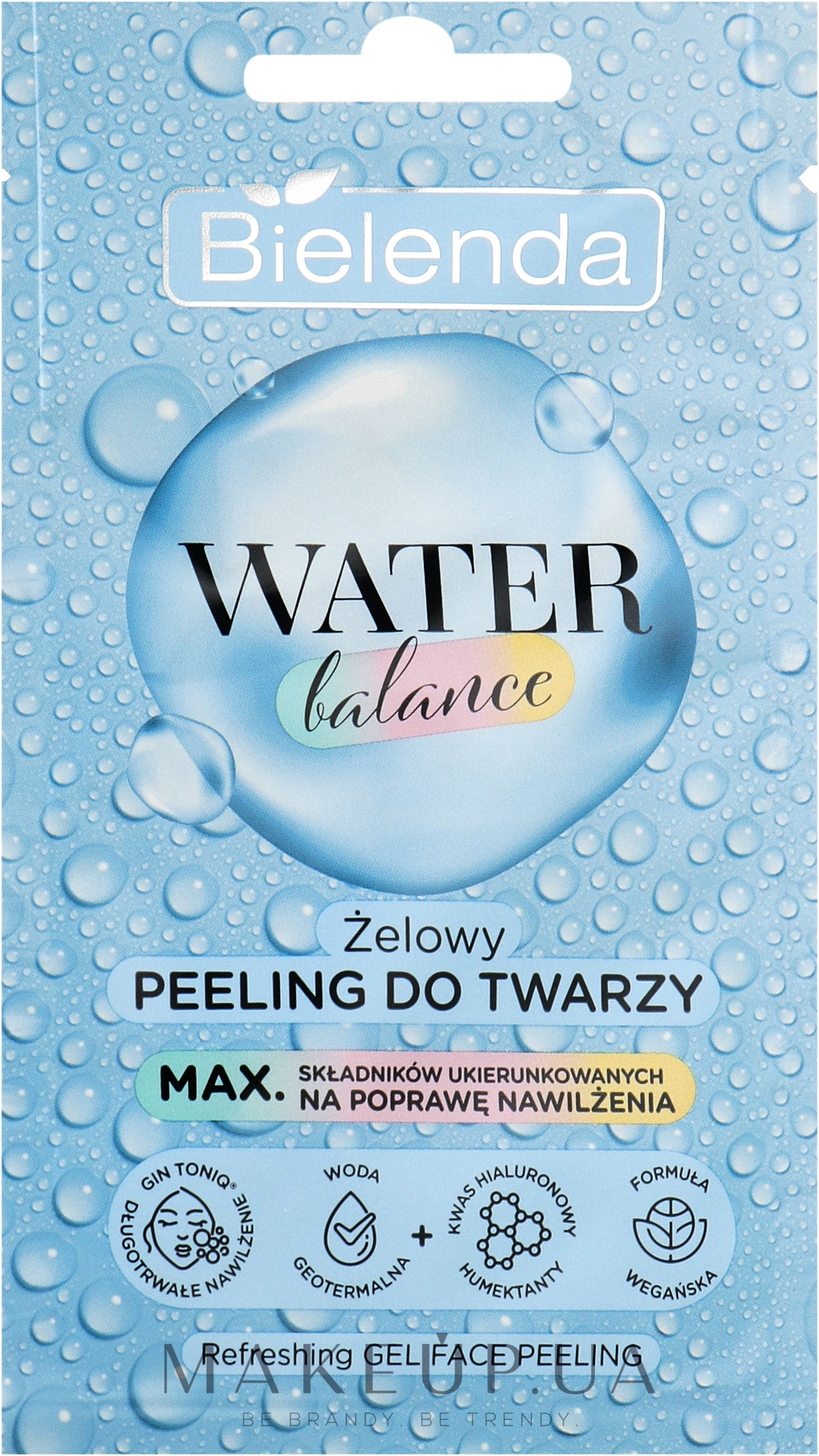 Освежающий гель-пилинг для лица - Bielenda Water Balance Refreshing Gel Face Peeling — фото 7g