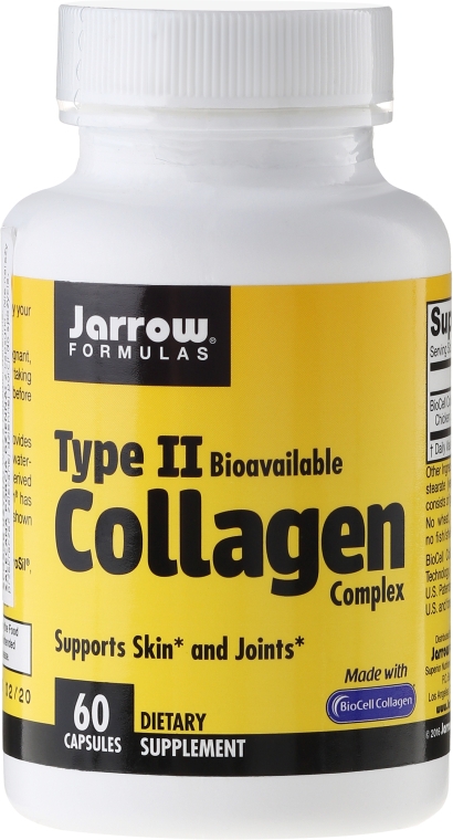 Коллагеновый комплекс 2 типа, 500 мг, 60 капсул - Jarrow Formulas Type II Collagen Complex — фото N2