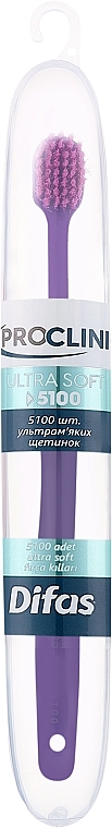 Зубна щітка "Ultra Soft" 512063, фіолетова з рожевою щетиною, в кейсі - Difas Pro-Clinic 5100 — фото N1