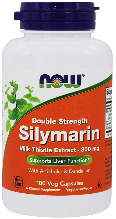 Силимарин, экстракт расторопши пятнистой - Now Foods Double Strength Silymarin Milk Thistle Extract — фото N3