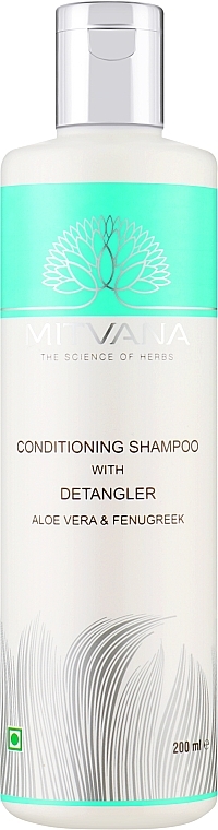 Шампунь кондиционирующий для непослушных волос с алоэ вера и пажитником - Mitvana Condtioning Shampoo Detangler — фото N1