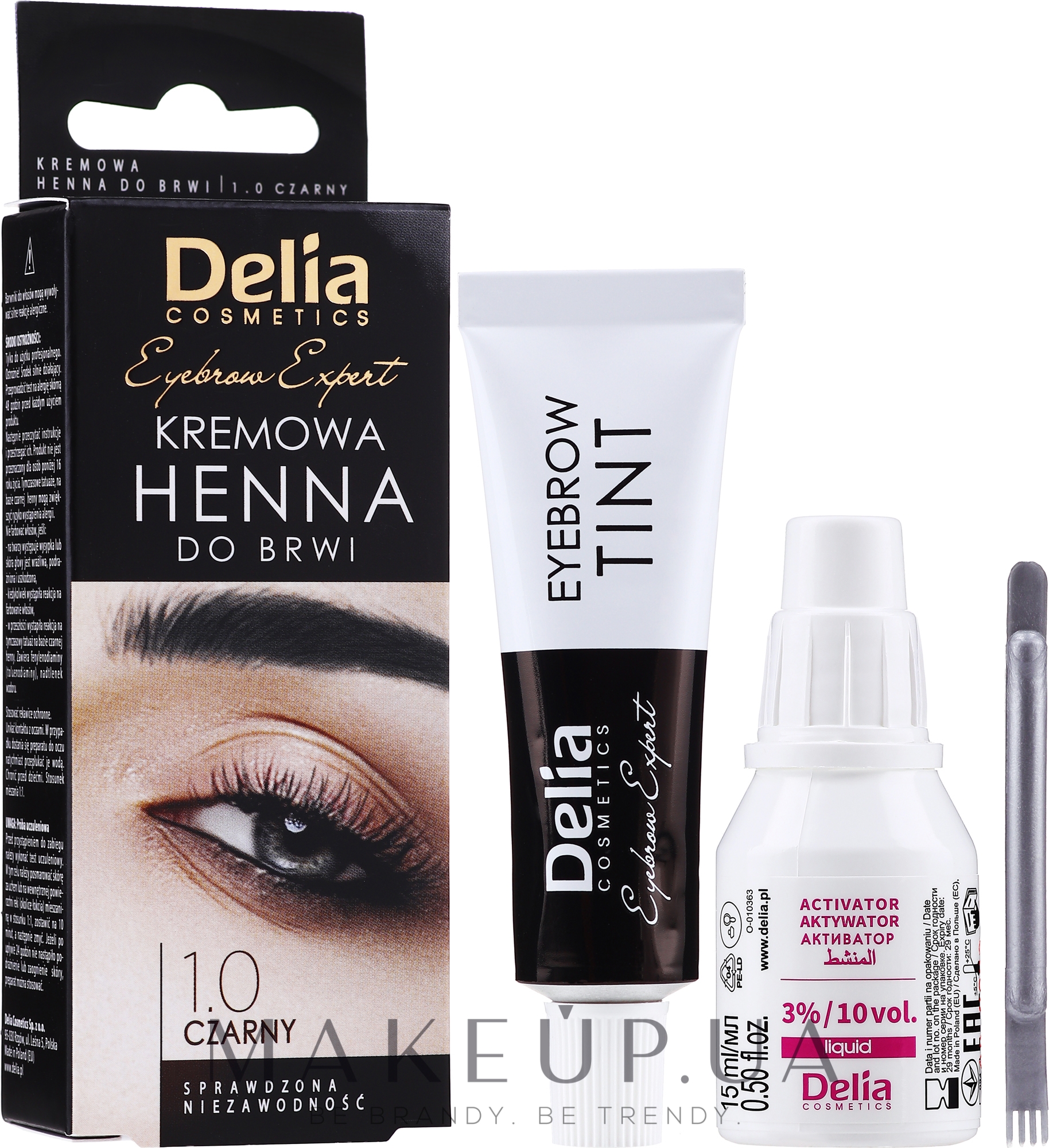 Крем-краска для бровей - Delia Cosmetics Color Cream Eyebrow Dye — фото 1.0 - Черная
