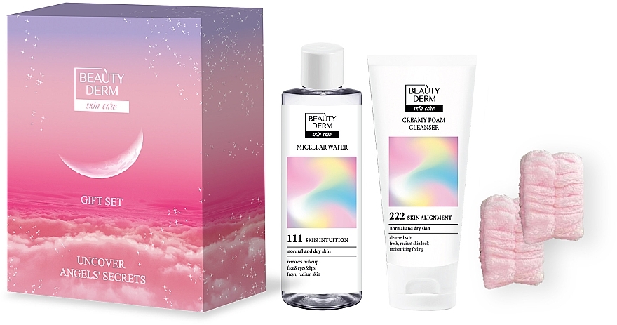 Набор - Beauty Derm Uncover Angels' Secrets Gift Set (micellar/water/200ml + f/foam/150ml + accs) — фото N1