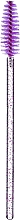 Одноразовые щеточки для ресниц и бровей, прозрачно-фиолетовые, фиолетовая щетина - Lewer — фото N1