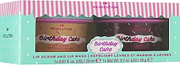 Парфумерія, косметика Набір - I Heart Revolution Lip Care Duo Birthday Cake (lip/scrub/20g + lip/mask/20ml)