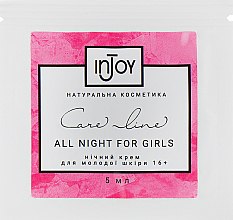 Духи, Парфюмерия, косметика Ночной крем для молодой кожи 16+ - InJoy Care Line All Night for Girls (пробник)