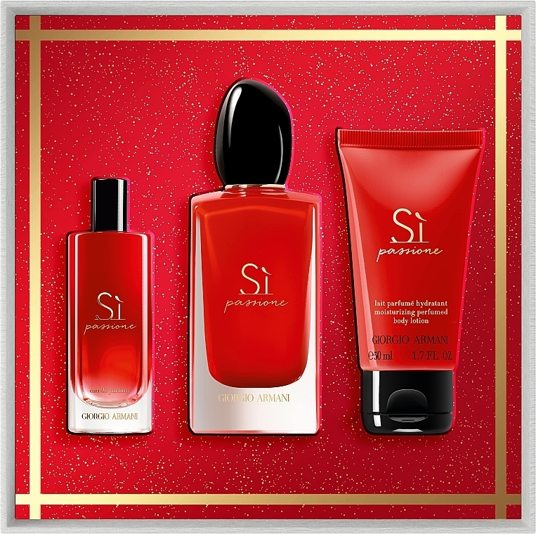 Giorgio Armani Si Passione - Набор (edp/100ml + edp/15ml + b/lot/50ml) — фото N3