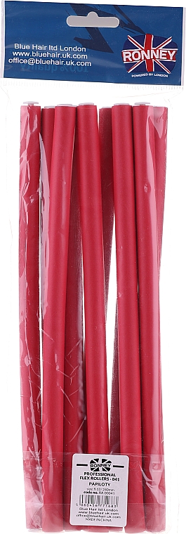 Бігуді для волосся гнучкі 12/240 мм., червоні - Ronney Professional Flex Rollers RA 00041 — фото N1