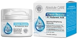 Зволожувальний крем для обличчя - Absolute Care Clean Beauty 4X Hyaluronic Acid Hydrating & Brightening Moisturizer — фото N1