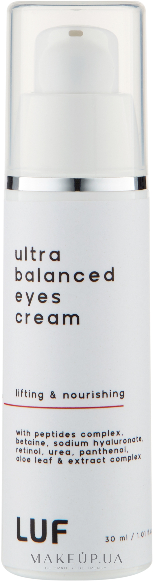 Крем під очі з пептидами й гіалуроновою кислотою "Ультрабаланс" - Luff Ultra Balanced Eyes Cream — фото 30ml