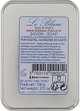 Натуральне мило в жерстяній упаковці "Апельсин-кориця" - Le Blanc Cannelle & Orange Soap — фото N3