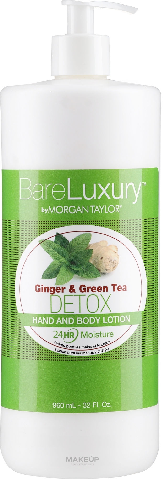 Лосьйон для рук і тіла "Імбир і зелений чай" - Morgan Taylor Bare Luxury Hand & Body Lotion Ginger & Green Tea Detox — фото 960ml