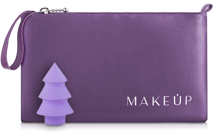 ПОДАРОК! Набор "Cosmetic bag & beauty sponge", фиолетовый - MAKEUP — фото N1