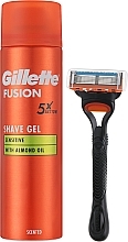 Набір - Gillete Fusion 5 (sh/gel/200ml + razor/1pcs) — фото N2