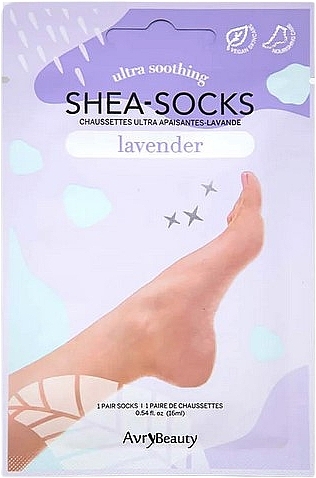Педикюрні шкарпетки з маслом ши та лавандою - Avry Beauty Shea Socks Lavender — фото N1