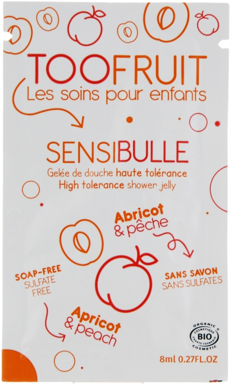 Гель для душа "Персик & Абрикос" - Toofruit Sensibulle Shower Jelly (пробник)
