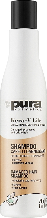 Шампунь для окрашенных, ломких и поврежденных волос - Pura Kosmetica Kera-V Life Shampoo — фото N1