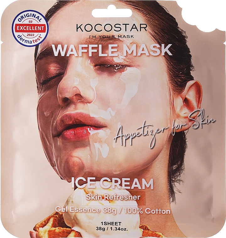 Пом'якшувальна вафельна маска "Вершкове морозиво" - Kocostar Ice Cream Waffle Mask