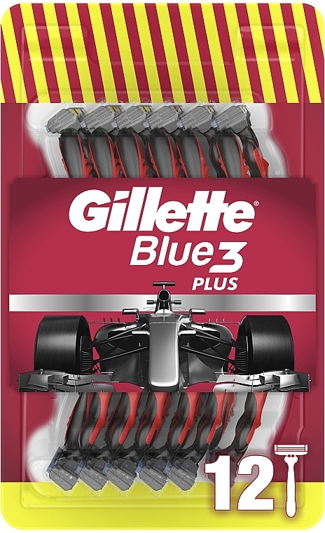 Набір одноразових станків для гоління, 12 шт. - Gillette Blue 3 Plus — фото N1