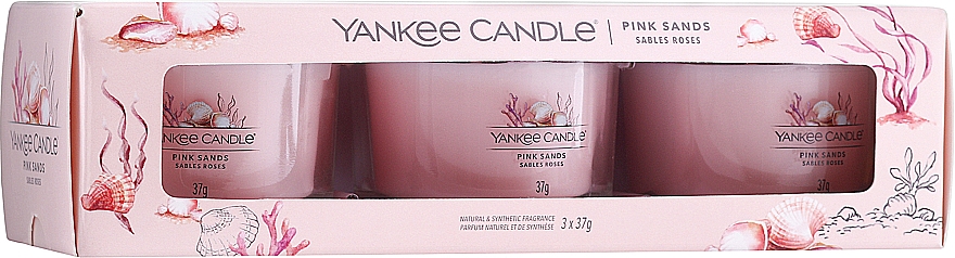 Набір ароматичних свічок "Рожеві піски" - Yankee Candle Pink Sands (candle/3x37g) — фото N1