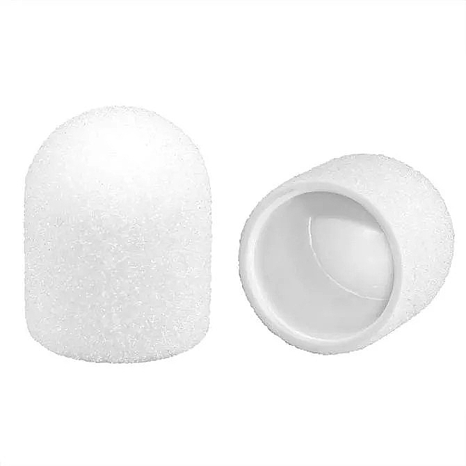 Абразивная заглушка закругленная, 13мм/220 - NeoNail Professional ABS White — фото N1