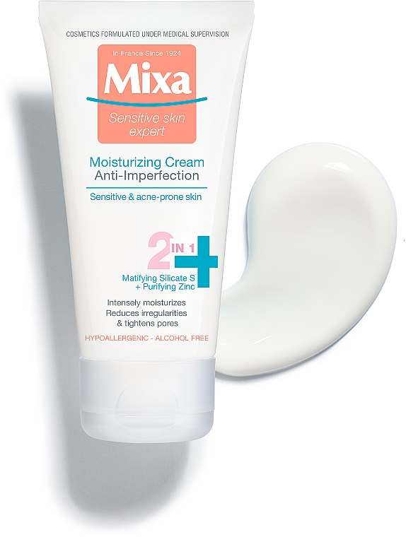 Зволожуючий крем з цинком для шкіри, схильної до недоліків - Mixa Sensitive Skin Expert 2in1 Cream — фото N5
