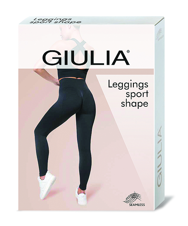 Бесшовные леггинсы "LEGGINGS SPORT SHAPE", black - Giulia — фото N2