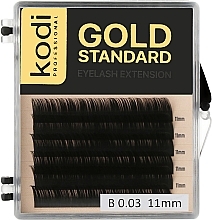 Парфумерія, косметика УЦІНКА Накладні вії Gold Standart B 0.03 (6 рядів: 11 мм) - Kodi Professional *