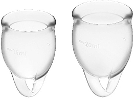 Набір менструальних чаш, прозорий - Satisfyer Feel Confident Menstrual Cups Transparent — фото N1