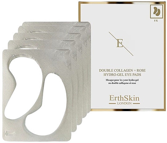 Патчи под глаза - ErthSkin London Hyaluronic Аcid + Collagen Double Collagen + Rose Hydro-Gel Eye Pads — фото N1