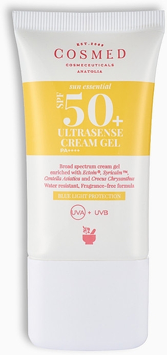 Солнцезащитный крем-гель для чувствительной кожи - Cosmed Sun Essential Ultrasense Cream Gel SPF50 — фото N1