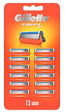Сменные кассеты для бритья, 12 шт - Gillette Fusion 5 Blades — фото N1