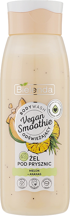 Освежающий гель для душа "Дыня + ананас" - Bielenda Vegan Smoothie Shower Gel — фото N1