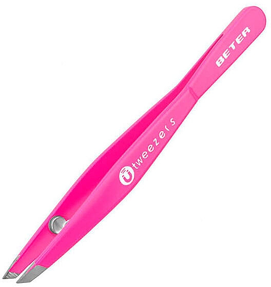 Пінцет магнітний з косими кінчиками, рожевий - Beter Tweezers Magnetic Slanted Tip Pink — фото N1