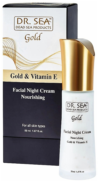 Нічний живильний крем із золотом і вітаміном Е - Dr.Sea Gold & Vitamin E Night Cream Nourishing — фото N2