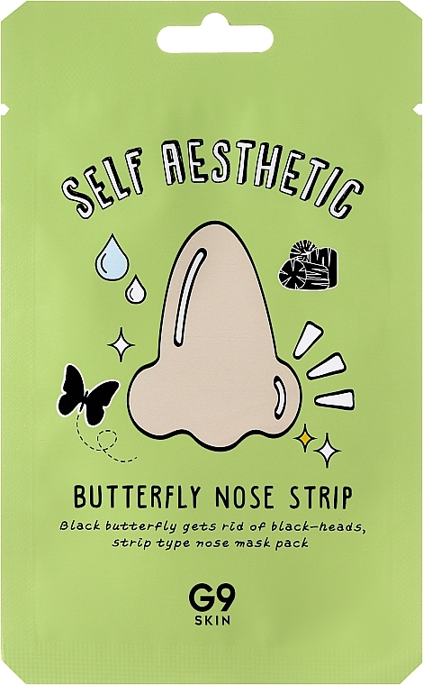 Патч-бабочка для носа против черных точек - G9Skin Self Aesthetic Butterfly Nose Strip — фото N2