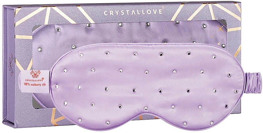 Шовкова пов'язка на очі, лілова - Crystallove Silk Blindfold With Crystals Lilac — фото N1