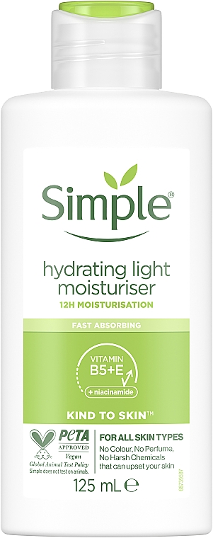 Легкий зволожувальний крем - Simple Kind To Skin Hydrating Light Moisturiser — фото N1