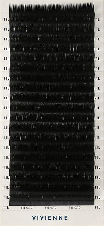 Накладні вії "Elite", чорні, 20 ліній (0,1, L, 11) - Vivienne — фото N1
