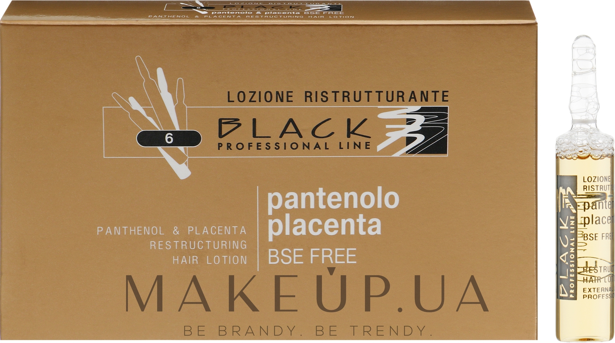 Лосьйон для відновлення волосся з пантенолом і плацентою - Black Professional Line Panthenol & Placenta Restructuring Hair Lotion — фото 6x10ml