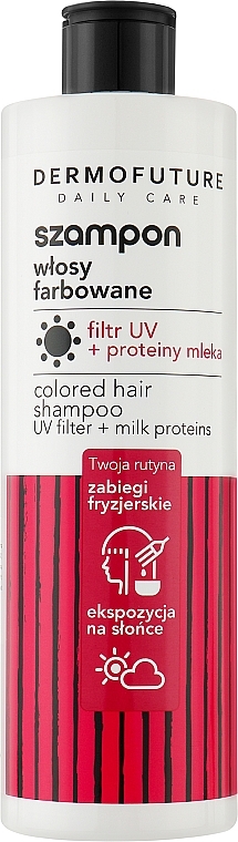 Шампунь для окрашенных волос с УФ-фильтром и молочными протеинами - Dermofuture Daily Care Colored Hair Shampoo — фото N1
