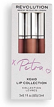 Набір рідких помад - Makeup Revolution X Petra XOXO Lip Collection (lipstick/3x3ml) — фото N1