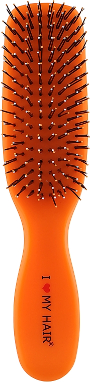 Щетка для волос "Spider", 8 рядов, матовая, оранжевая - I Love My Hair 