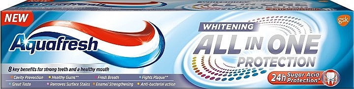 Зубная паста "Защита все в одном. Отбеливающая" - Aquafresh All-in-One Protection Whitening