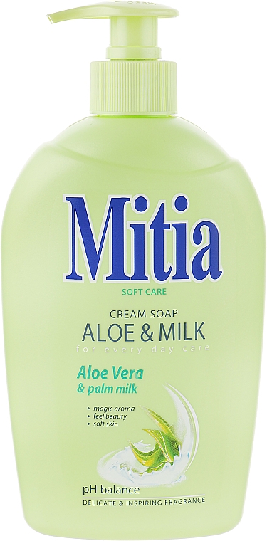 Крем-мыло "Алоэ вера и молоко пальмы" - Mitia Aloe & Milk Cream Soap