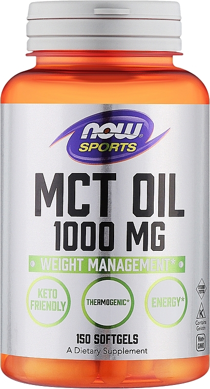 Спортивне харчування, олія, 1000 мг - NOW Foods MCT Oil, 1000 Mg — фото N1