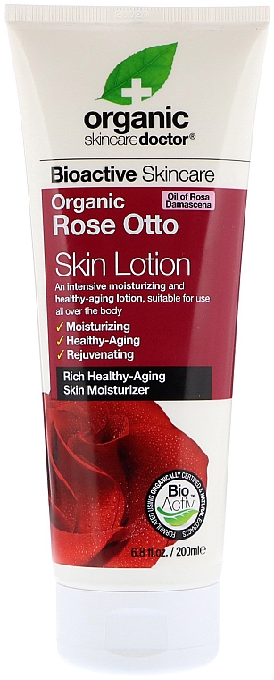 Лосьон для тела "Роза Отто" - Dr. Organic Bioactive Skincare Rose Otto Skin Lotion — фото N1